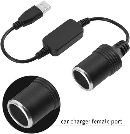 USB to 12V Port Adapter, Car Cigarette Lighter to USB Adapter, Car Cigarette Lighter Socket for Driving Recorder, Electronic Dog, Car Charger