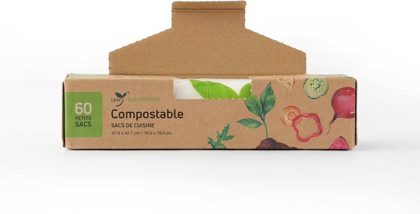 LEAF Compostable Kitchen Bin Liner (Small 60 Count)