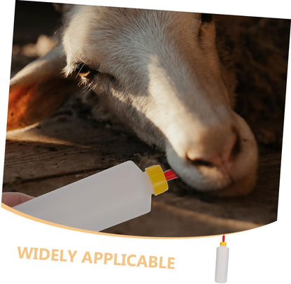 VICASKY 1Set Lamb Feeding Bottle with Pacifiers Reusable Goat Milk Bottle for Calves Lambs Sheep