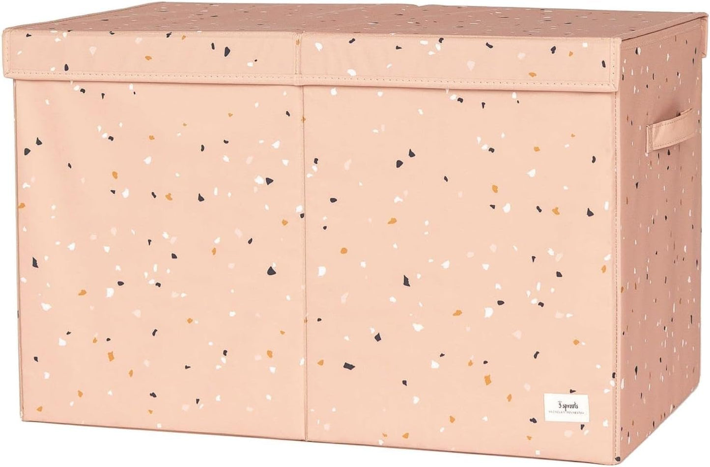 3 Sprouts Recycled Fabric Toy Chest Storage Box - Extra Large Toy Storage Box, Sturdy Toy Bins - Kids Organizer for Bedroom - Toybox Basket with Lid for Kids, Toddlers, Boys, Girls - Terrazzo Clay