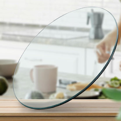 YUEKOPOU piano del tavolo da pranzo in vetro temperato.pian Round Tempered Glass Table Top Thickness for Dining & Coffee Tables, DIY Glass Table Tops(85CM(34INCH))