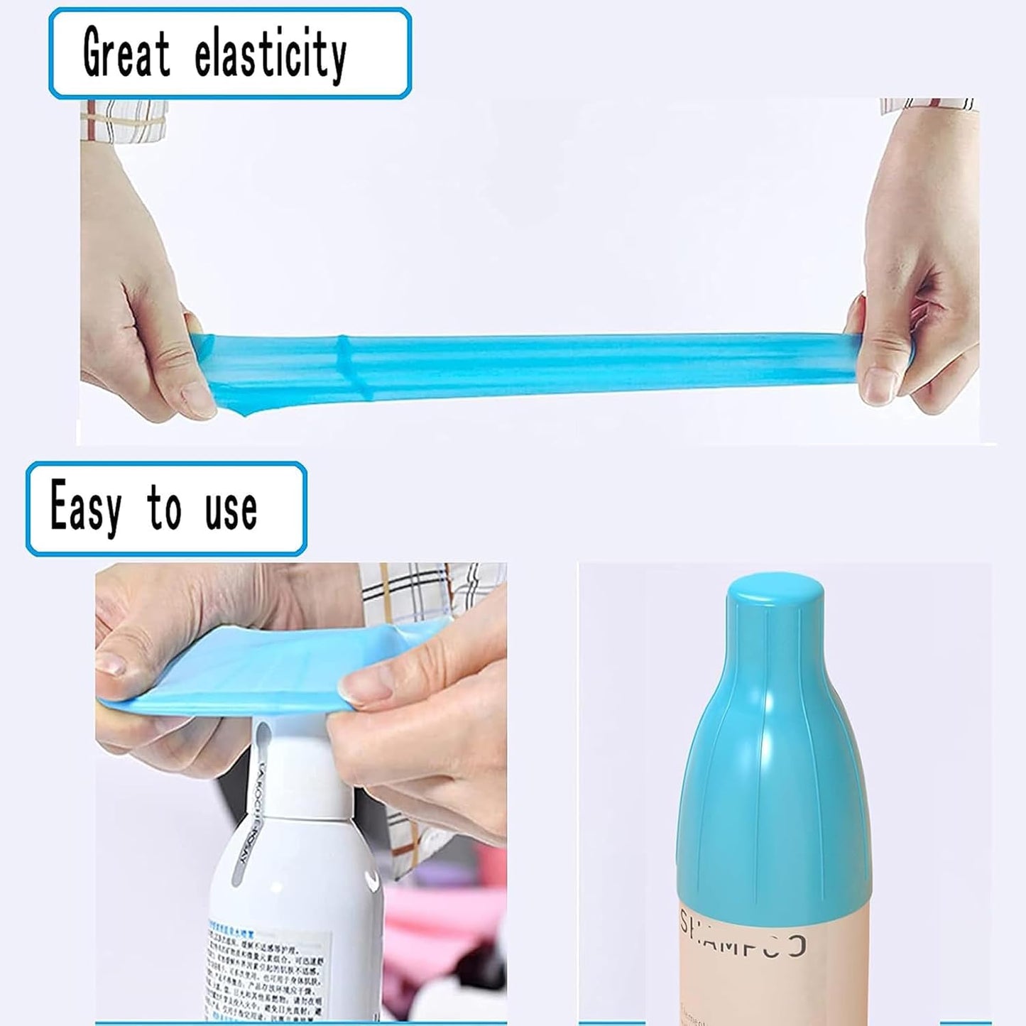 Leak Proofing Locks for Silicone Bottle Covers With Elastic-Sleeves - Travel Accessories for Luggage, Toiletries, Essentials for Women and Men