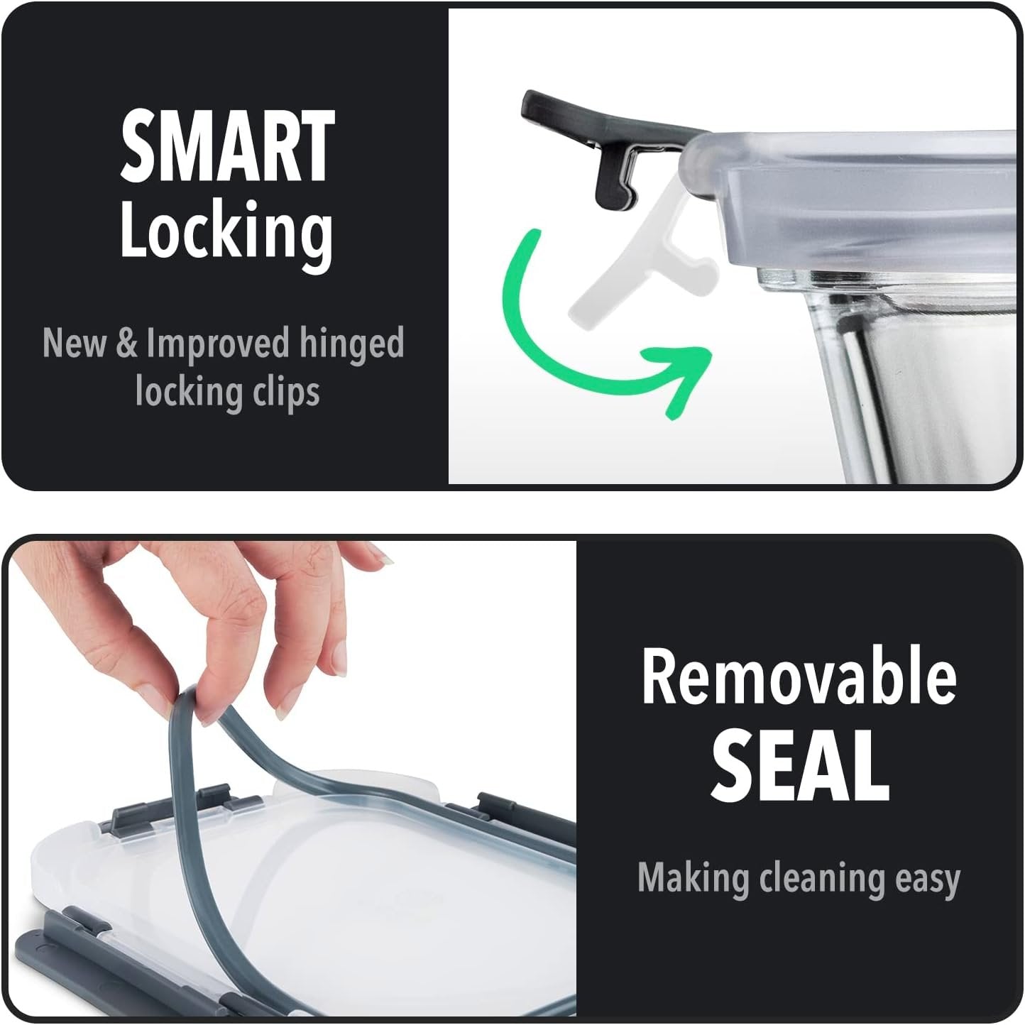 Glass container food storage - [10 Pack] meal prep containers with lids - leak proof food storage containers (10 lids & 10 glass meal prep container) BPA Free