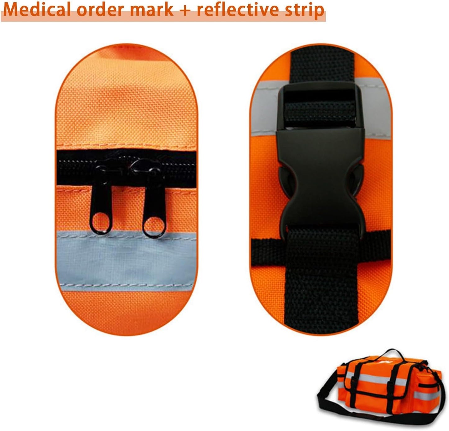 Portable Survival Bag,Oxford Cloth Large Capacity Car-Mounted Outdoor Bag - Convenient Shoulder Bag with Double-Ended Zipper Reflective Strip, Outdoor Accessories Buogint