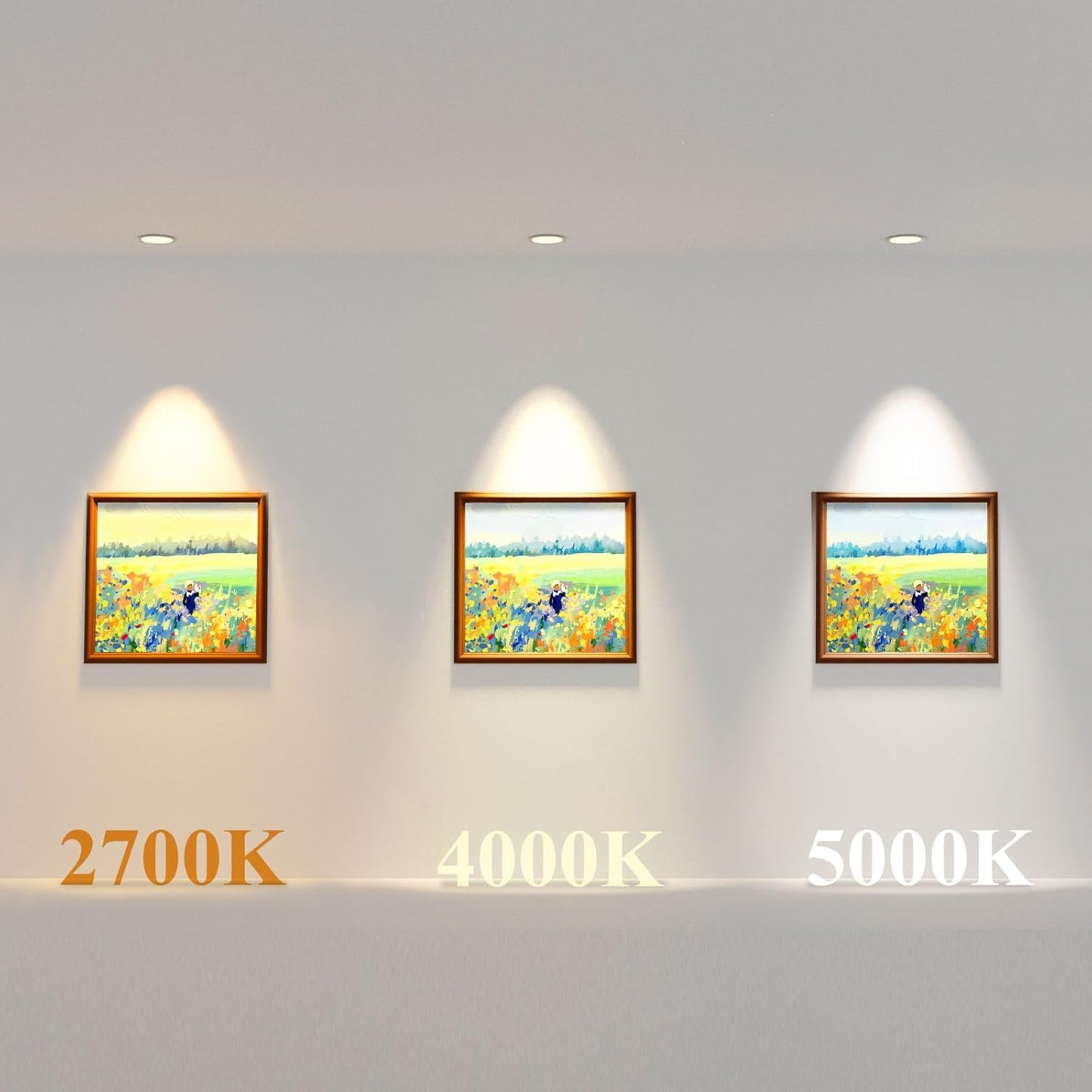 DiCUNO E27 LED Spotlight 6W, PAR16 LED Reflector Bulbs, Warm White 2700K, 50W Halogen Replacement, 500LM, CRI 90, Short Neck Light Bulb for Recessed Light, Non-dimmable, 60° Beam Angle, Pack of 6