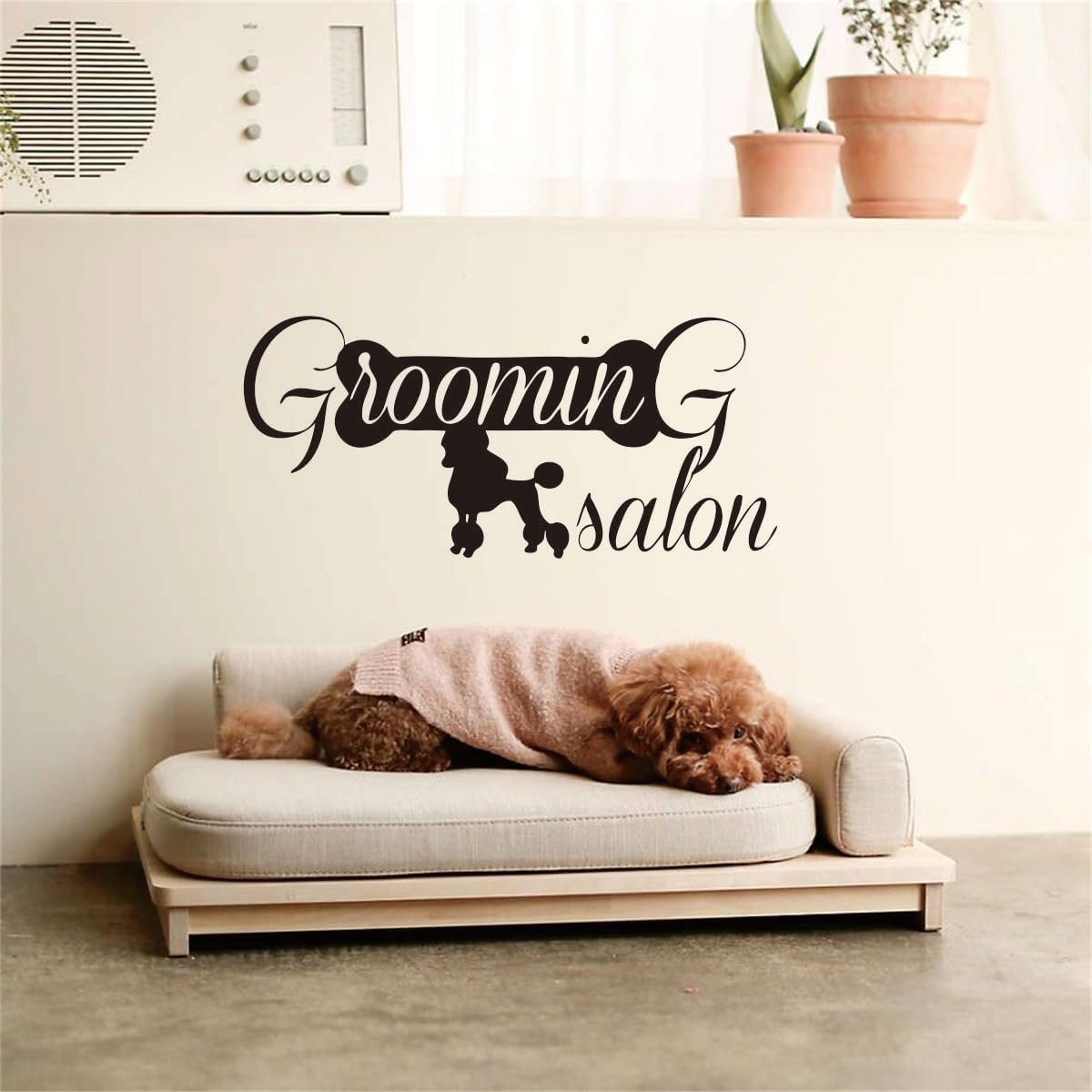 Pets Grooming Salon Wall Decal, Dogs Home Animals Stickers for Pet Grooming Salon, Pet Shop,Dog Grooming- Hygiene Animals Wall Decal - Dog Pet Grooming Salon Decor 23"x10"(Black-JZY114-Grooming Salon)