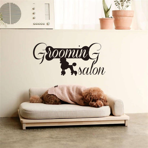 Pets Grooming Salon Wall Decal, Dogs Home Animals Stickers for Pet Grooming Salon, Pet Shop,Dog Grooming- Hygiene Animals Wall Decal - Dog Pet Grooming Salon Decor 23"x10"(Black-JZY114-Grooming Salon)