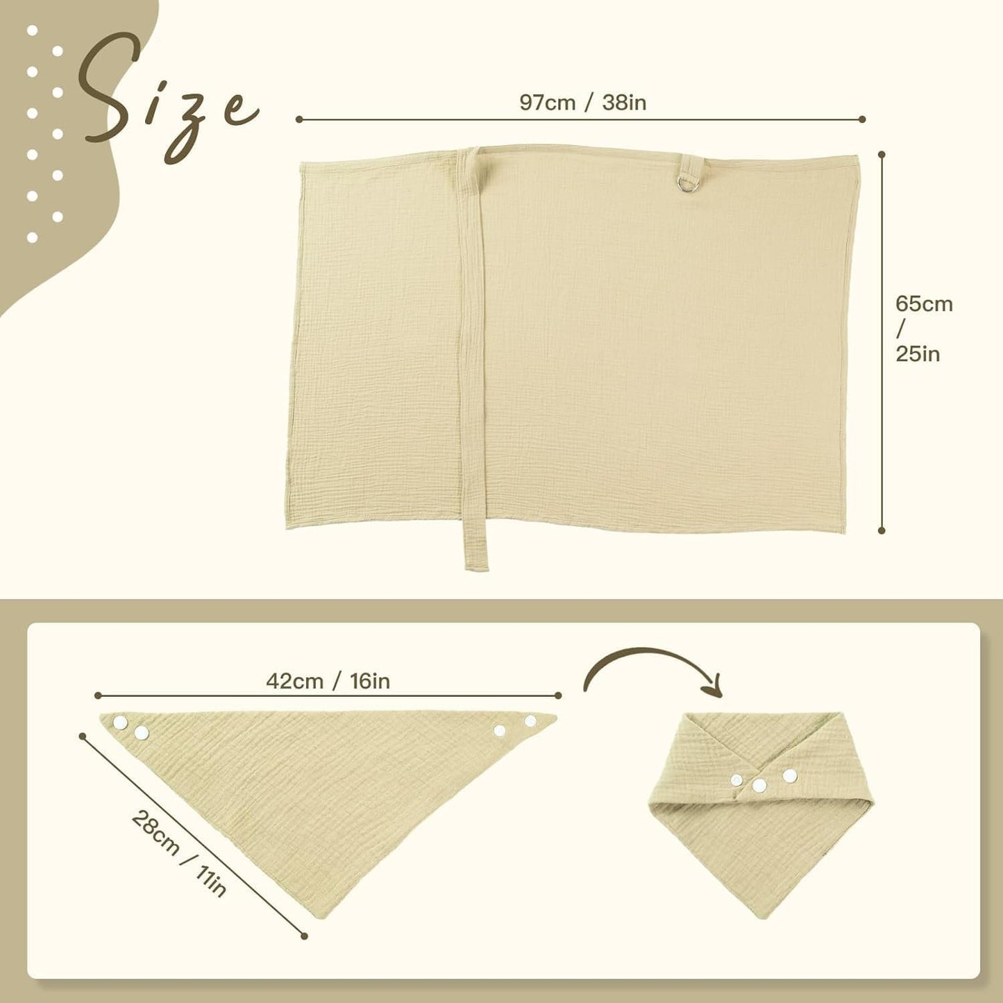 Muslin Nursing Cover for Baby Breastfeeding, Breathable Cotton Breastfeeding Cover up with Arch Neckline for Women, Nursing Apron