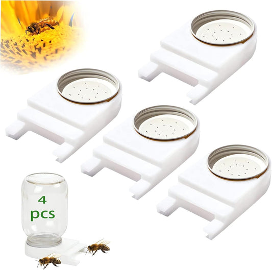 4 Pack Bee Feeders Easy, Plastic Bee Entrance Feeder Beehive Feeder Water or Sugar Syrup Feeding Equipment, Easy-to-Install Beekeeping Beehive Equipment, Entrance Feeders for Bee Hives