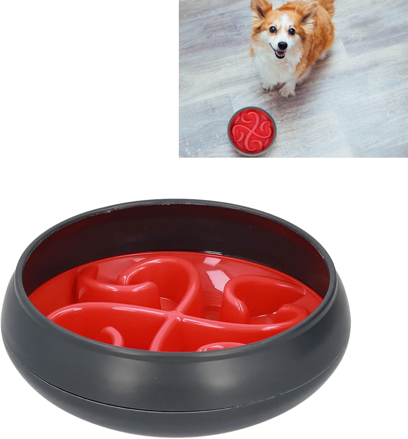 Ciotola per cibo rallentata per cani, mangiatoia per labirinto per animali domestici, interazione divertente, antiscivolo, interattiva, anti-irrigazione, per ridurre il