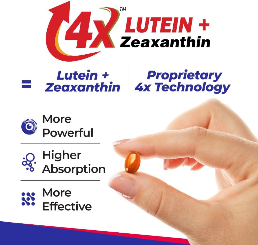 AFC Japan Diamond Vision PRO – Improved, Up-Sized Formula - Lutein & Zeaxanthin 4X with Eye Vitamins – Visual Health Supplement for Adults, Screen Exposure, Night Use, 60 Softgels