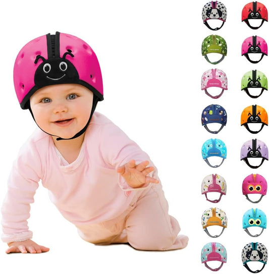SafeheadBABY Award-Winning Infant Safety Helmet Baby Helmet for Crawling Walking Ultra-Lightweight Baby Heagear Expandable and Breathable Toddler Soft Helmets - Ladybird Pink