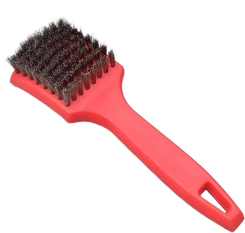 Car Wash Wheel Rim Brush, Steel Wire Wheel Cleaner Brush, Car Wheel Cleaning Brush, Heavy Duty Tire and Upholstery Cleaning Brush, Short Handle Tire Cleaner for Car Detailing