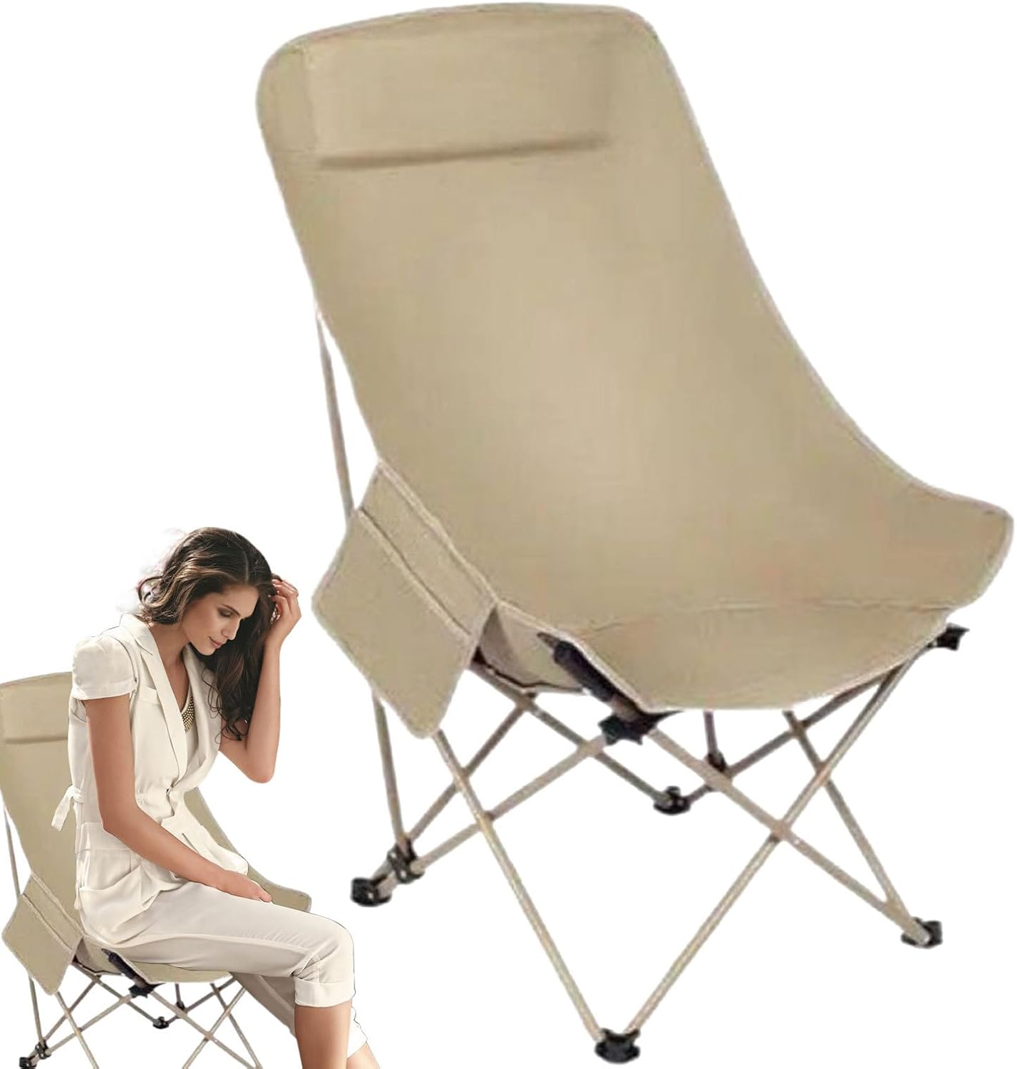Folding Camping Chair, Portable Beach Seat, Breathable Outdoor Gear, 35.83 x 18.11 x 18.11 Inches, Lightweight Travel Furniture, for Garden, Hiking, Fishing, Picnic, Sports Events