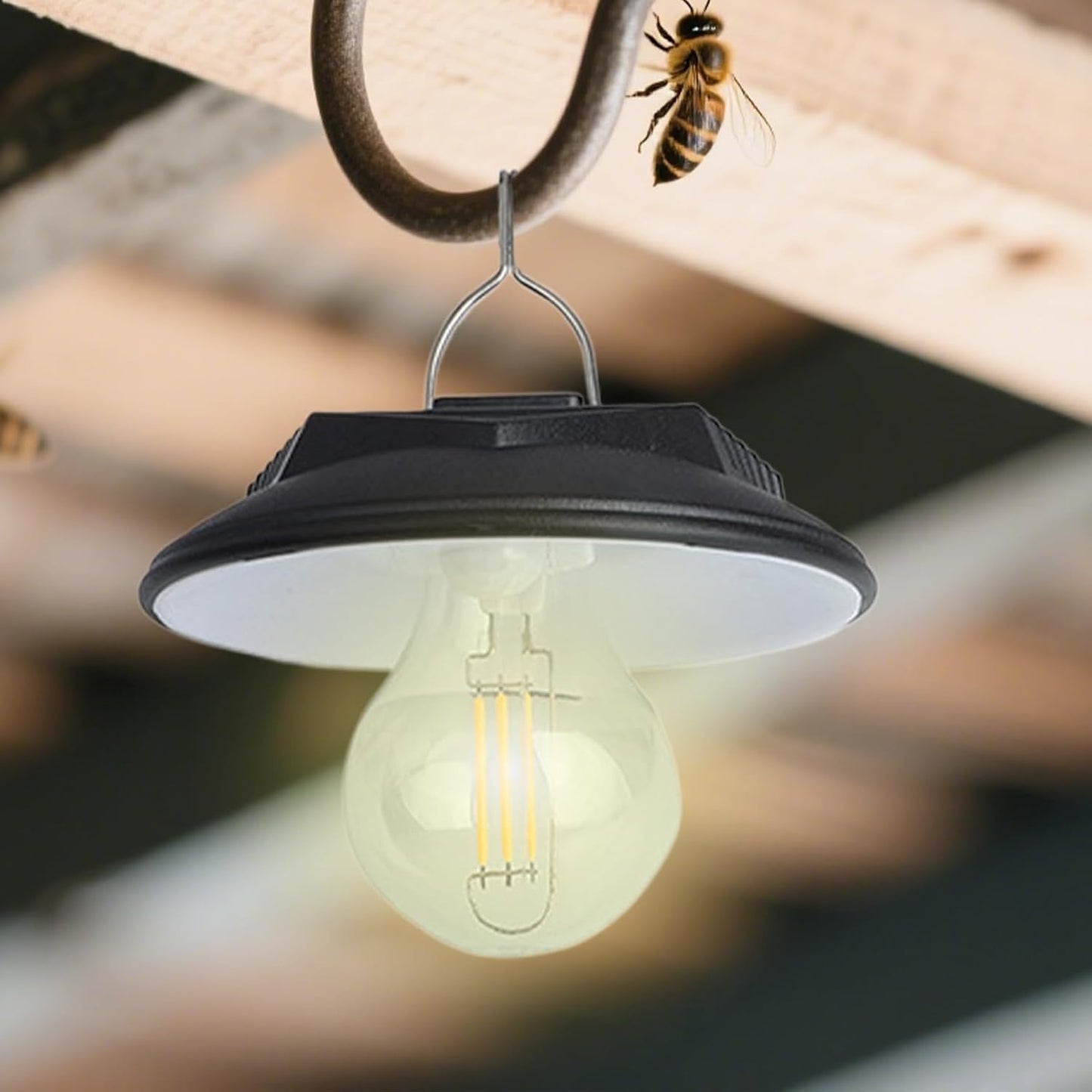 Generico Luce a capannone solare - Lampada a LED per esterni, apparecchio a prova di pioggia | Smart Sensing High-Brightness Lighting per passerella, piscina, garage, pollaio, patio, recinzione, camp