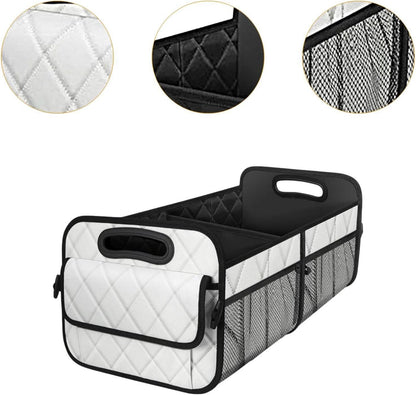 Deevoka Car Trunk Storage Box Vehicle Boot Organiser Auto Rear Compartment Organizer, White