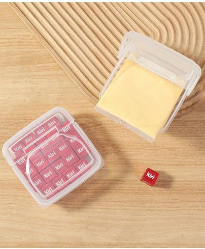 4 PCS Cheese Storage Containers with Flip Lids, Sliced Cheese Container for Fridge, Clear Plastic Butter Block Cheese Slice Storage Box Portable Freezer Food Storage Containers