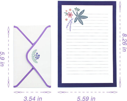Stationary Paper and Envelopes Set, 90 PCS Stationary Set for Women Girls and Men Boys Cute Stationary Writing Stationery Paper with 30 Envelope - 60 Letter paper (8.27x5.71 inch) With Tape.