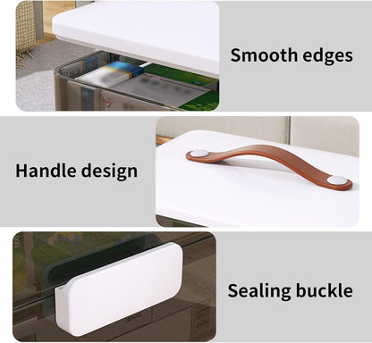 CTIME 3-Tier Medicine Organizer - Portable Medicine Cabinet with Leather Handle, Empty First Aid Kit for Home