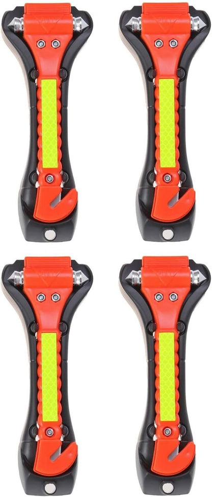 Kriture Escape Tool 4 Pack for Car, Auto Emergency Safety Hammer with Car Window Breaker and Seat Belt Cutter