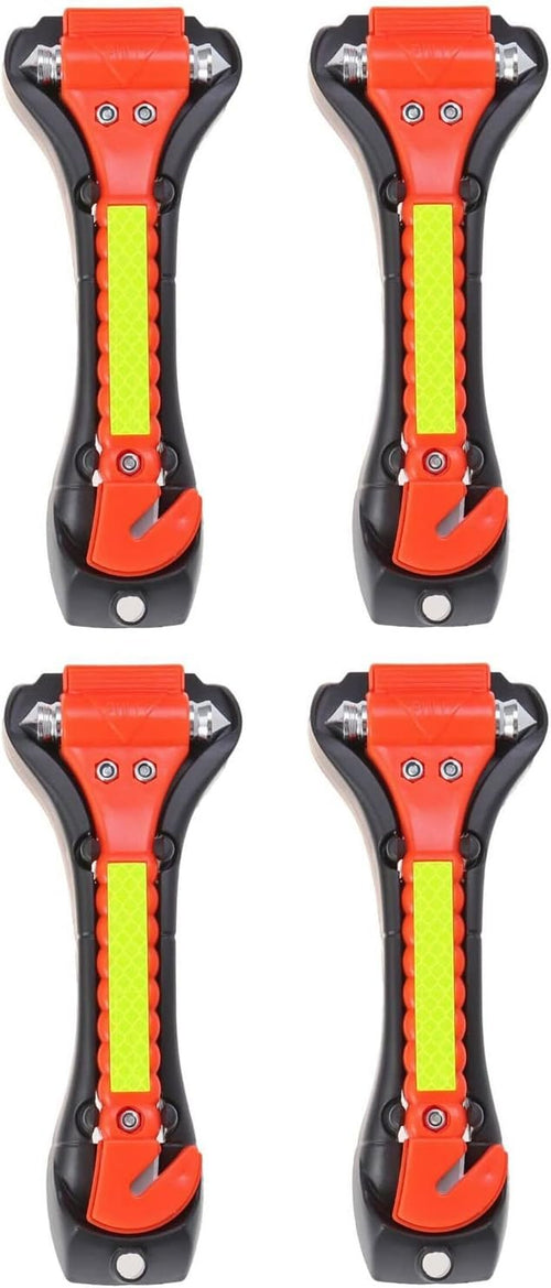 Kriture Escape Tool 4 Pack for Car, Auto Emergency Safety Hammer with Car Window Breaker and Seat Belt Cutter