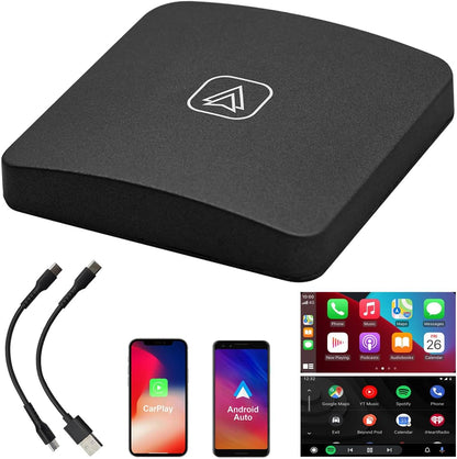 iFreGo CarPlay Wireless Android Car Wireless Adapter 2 in 1 Super Fast Upgrade Auto Play, Plug and Play, Compatible with iPhone iOS 10+ and Car with Wired CarPlay