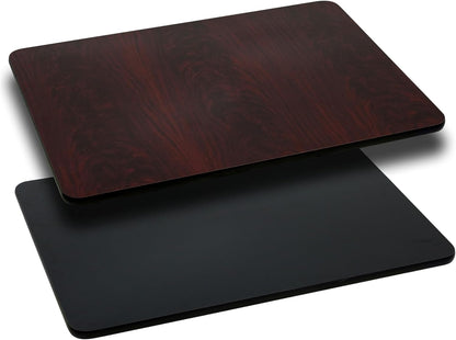 Flash Furniture Glenbrook 24'' x 42'' Rectangular Table Top with Black or Mahogany Reversible Laminate Top