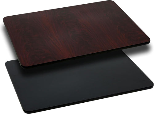 Flash Furniture Glenbrook 24'' x 42'' Rectangular Table Top with Black or Mahogany Reversible Laminate Top