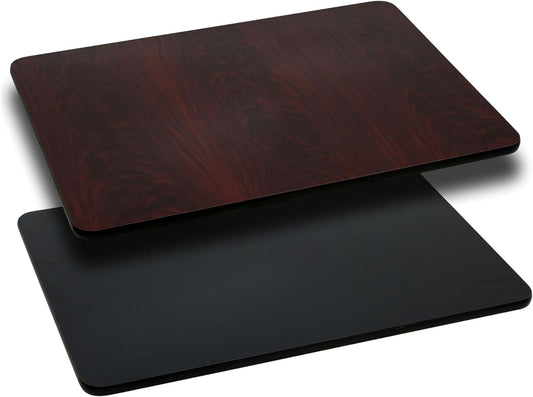 Flash Furniture Glenbrook 24'' x 42'' Rectangular Table Top with Black or Mahogany Reversible Laminate Top