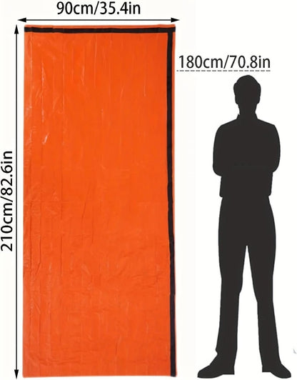 2pcs Emergency Sleeping Bag,Portable Emergency Blanket Survival Equipment,Warm Camping Bag Blanket,Suitable for Camping,Hiking,Outdoor Exploration，with Whistle