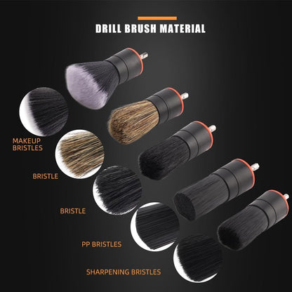 SPTA Hair Drill Brush Attachment - 5 Pcs Mixed Drill Brush Head Set, Auto Detail Car Detail Brush for Cleaning Interior or Exterior