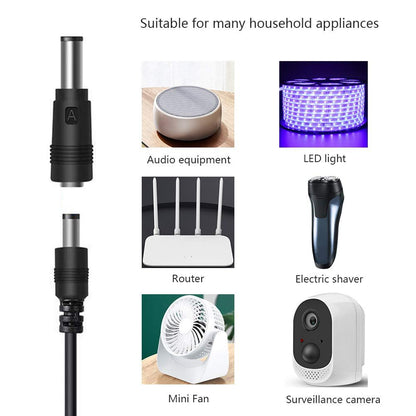 GutReise USB to DC Power Cable,8 Connectors Adapter for HUB Splitter,Mini Fans,DJ Controller, LED Lights, Electronic Devices Routers Speakers LCD CCTV Cameras TV Box (8 Connectors Adapter)