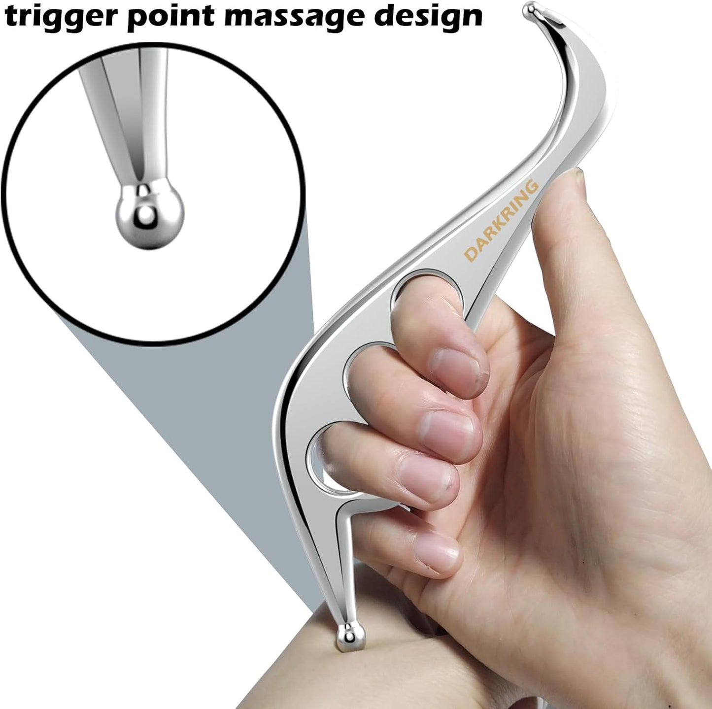 Stainless Steel gua sha iastm Tool Muscle Scraper Massage Tool for deep Tissue Scraping Massage Tools for myofascial Release Tool (Darkring Pro)