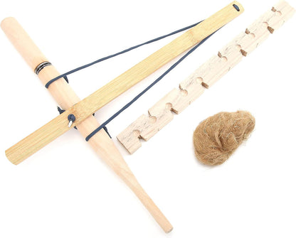 Fire Starter Kit, Reusable, Ergonomic Handle, Primitive Survival Skills, Educational Toy Outdoor Bow Drill Tools Portable Gear Friction Fire Starter