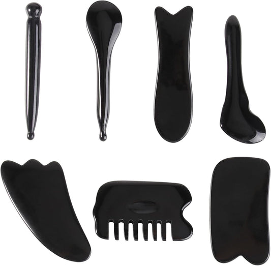 BIUDECO 1 Set Massaging Scrapers Set for Meridians Compact Beauty Tools for Facial Circulation and Aging