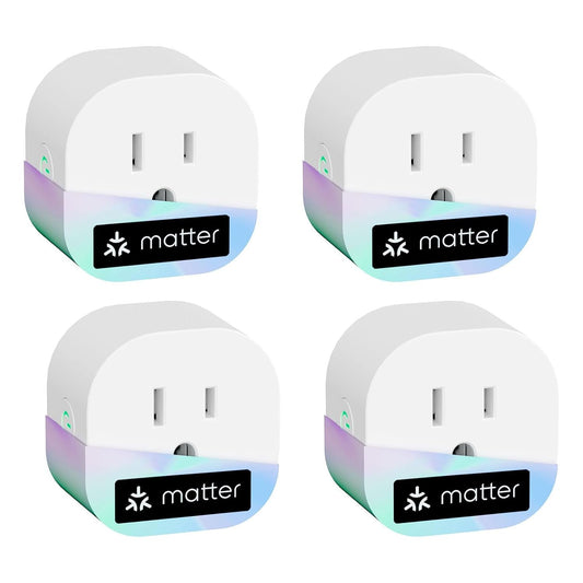meross Matter Smart Plug Mini, Easy Setup, 100% Privacy Matter Smart Home, Work with Alexa, HomeKit, Google Home with Schedule and Timer, App and Voice Control, 2.4G Wi-Fi Only (4 Pack)