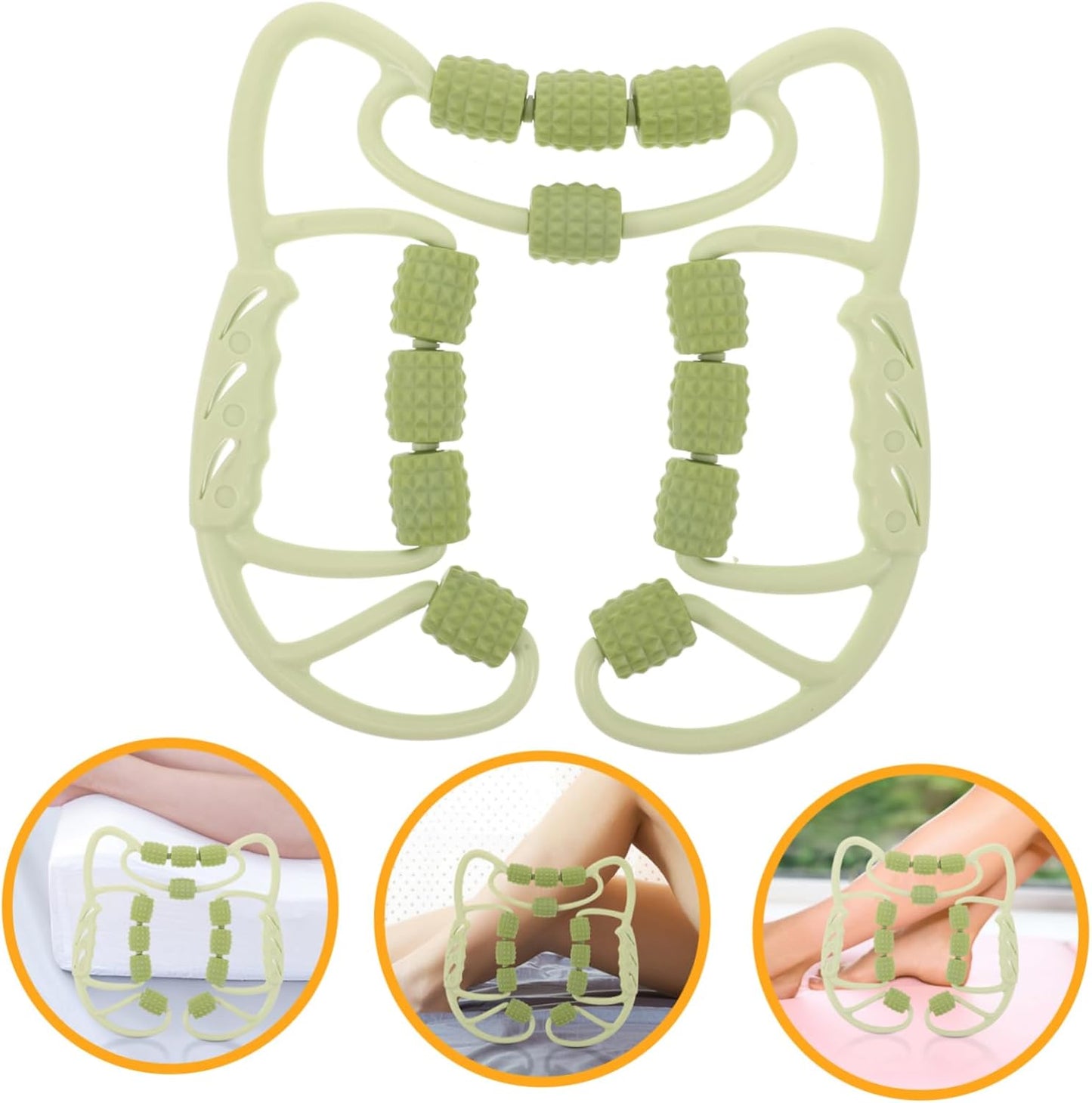 Toyvian Anello di Massaggio Muscolare Accessori Yoga per Donna tappetini per l'allenamento a casa Attrezzature per la burattatura Cinturino Elastico per Le Gambe Tappeto Yoga Spesso Verde
