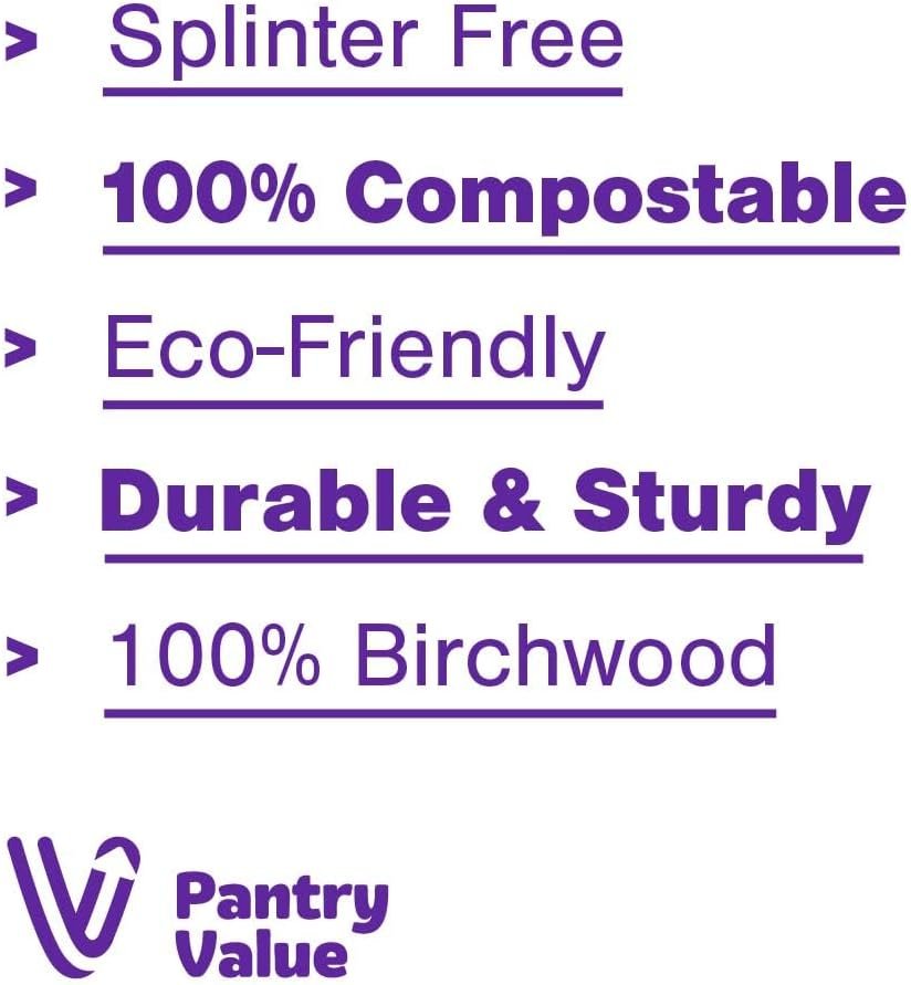 Pantry Value [300 Combo Pack] Compostable Wooden Cutlery Set, 150 Forks - 100 Spoons - 50 Knives Disposable Utensils for Parties, Camping, and Everyday Use- Biodegradable Silverware Sets