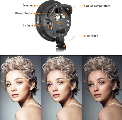 Vivider (TM) 2PCS Softbox Photography Continuous Lighting Kit 20"X28" Professional Photo Studio Equipment with 2M Adjustable Stand and Dimmable, Color Temperature Adjust LED Bulb for Video Filming Portraits