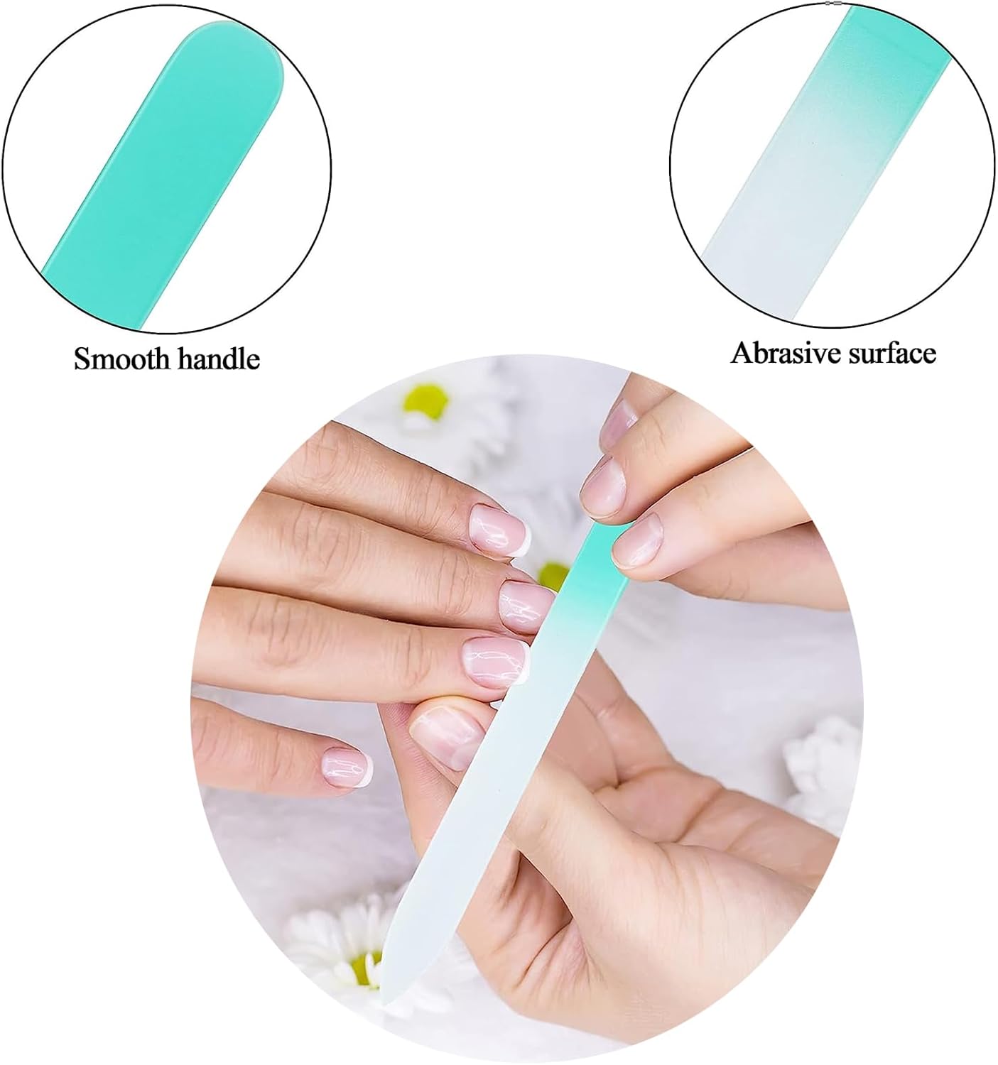 3 Pack Crystal Glass Nail File,H HOME-MART Nail Care Crystals Glass Nail Files in Cheeky Colors,Fingernail File for Manicure,Nail Strengthener hardener,Nails Buffer for Natural and Acrylic Nail filer