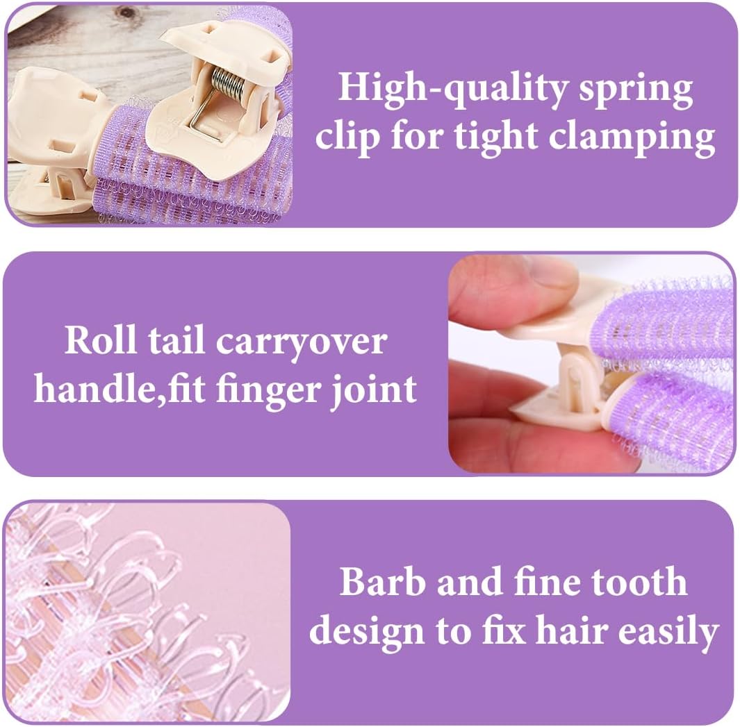 NHQZ Women Instant Volumizing Hair Clips Volume Roller Clips Curls Roots for All Hair Types Purple 2 Pcs
