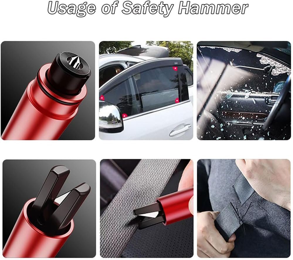 Life Hammer Car, Safe Hero Life Hammer, Car Window Breaker and Seat Belt Cutter, Emergency Escape Tool One Second Window Breaker, Fast Cutting Belt (Sliver)