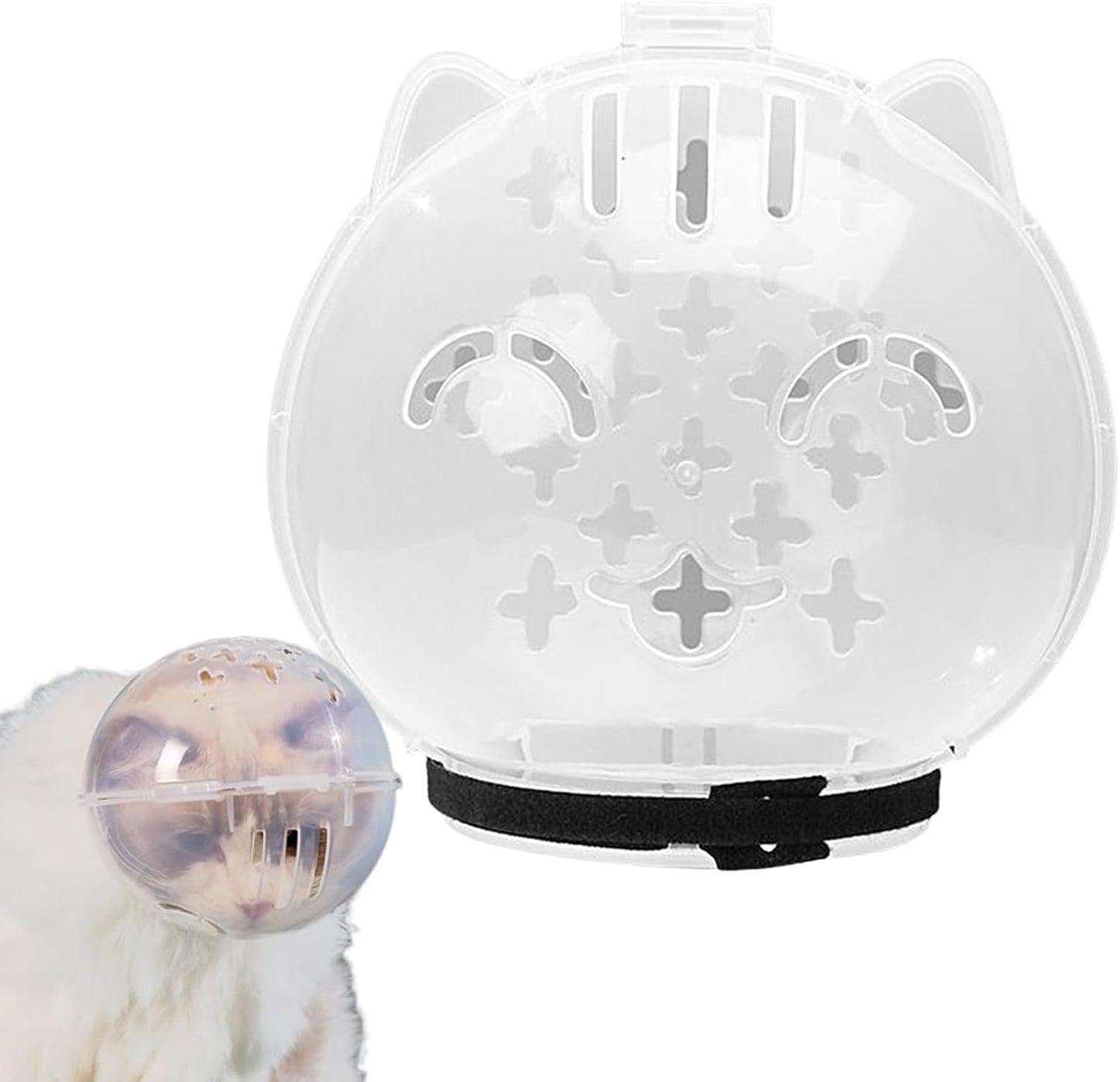 Breathable Cat Muzzle – Transparent Adjustable Pet Hood With Ventilation Holes | Kitten Astronaut Helmet For Bathing, Grooming, And Anti-Bite Protection