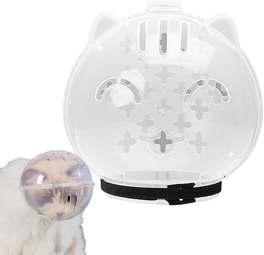 Breathable Cat Muzzle – Transparent Adjustable Pet Hood With Ventilation Holes | Kitten Astronaut Helmet For Bathing, Grooming, And Anti-Bite Protection