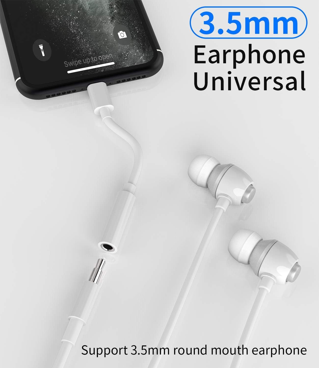 Iphone AUX Adapter for Headphone Dongle Lightning to 3.5mm Jack Splitter Cable(2pack)Apple MFI Certified Audio Cord Adaptador Para for 14 13 12 11 Pro Max X 7 8 Plus Mini Ipad Music Earphone Converter