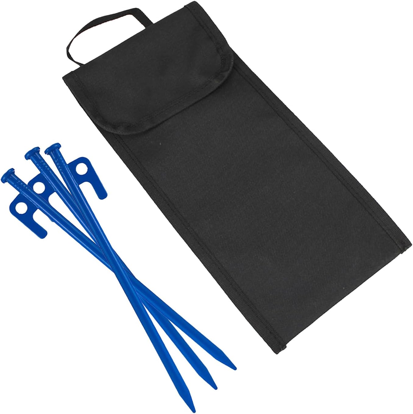 Tent Stake Bag, Camping Stakes Sleeve, 11.22x5.12 Inches Portable Tool Pouch with Hammer Pocket Nails, Outdoor Camp Gear for Travel, Backpacking, Hunting Material Oxford Cloth