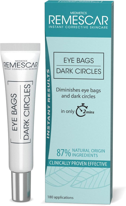 Remescar Cream Bags and Dark Circles 10ml - Instant Eye Contour Treatment for Bags and Dark Circles - Men and Women Deafening Cream with 180 Applications