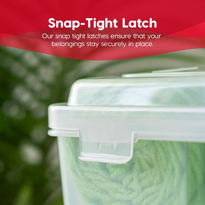 IRIS USA 8.5" x 11" Thick Plastic Portable Project Storage Case with Snap-Tight Closure Latch, 6-Pack, Caddy Container Box to Organize Paper Magazine Document Craft Hobby Quilting Art Supplies, Clear