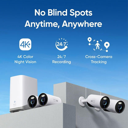 eufy Security eufyCam E330 (Professional) Add-On Camera, Outdoor Security Camera, 4K Resolution, 24/7 Recording, Plug-in, Enhanced Wi-Fi, Face Recognition AI, No Monthly Fee, Requires HomeBase 3