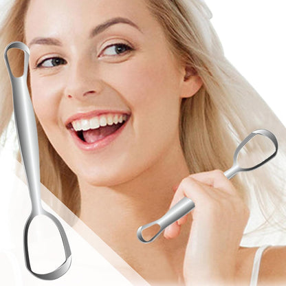 Tongue Scraper, Stainless Steel Fan-Shaped Oral Care Tool, Improve Oral Hygiene with Daily Cleaning, Easy Maintenance Design 6.1 x 1.5 Inches Ideal for Family and Adults
